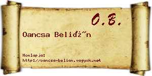 Oancsa Belián névjegykártya